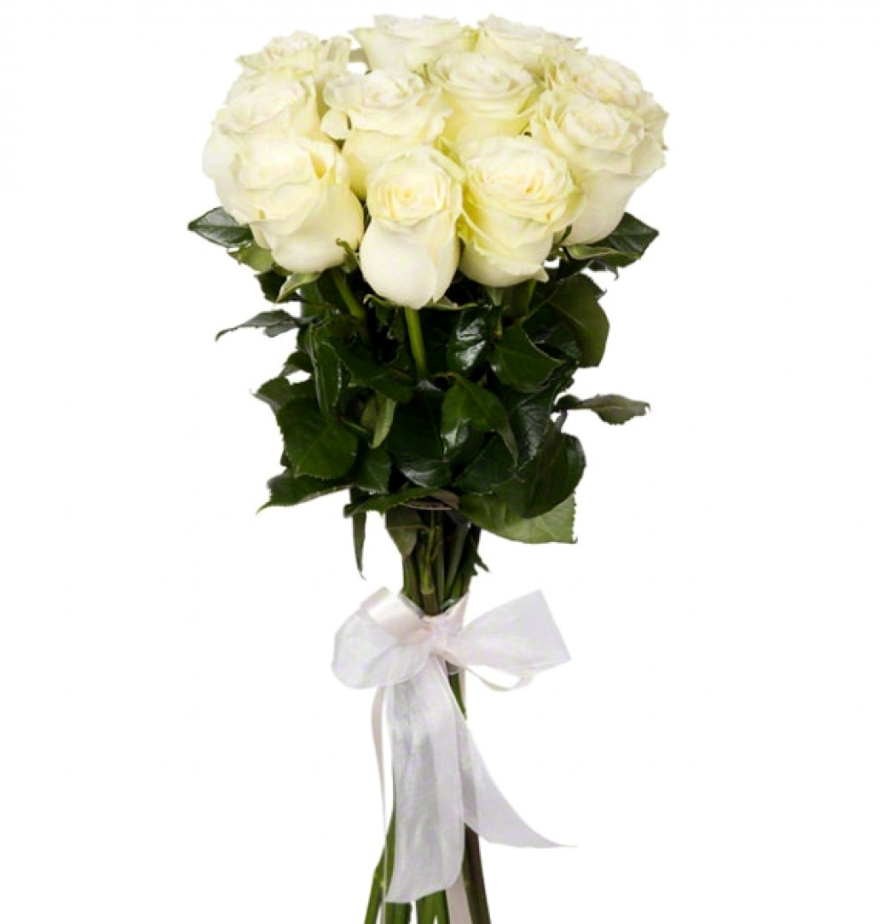 Букет з 15 білих троянд &quot;Аваланч&quot;