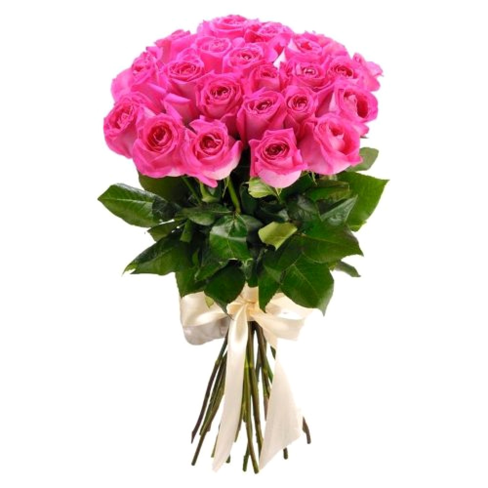 Букет из 25 импортных розовых роз 80 см